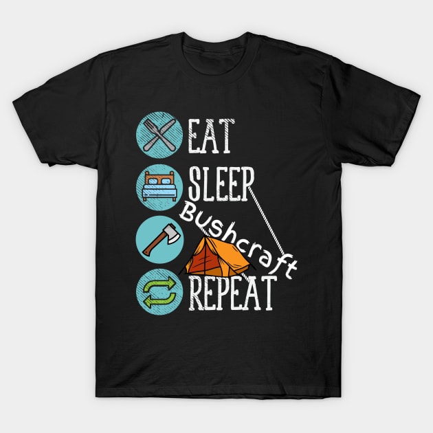 Eat Sleep Bushcraft Repeat T-Shirt by maxdax